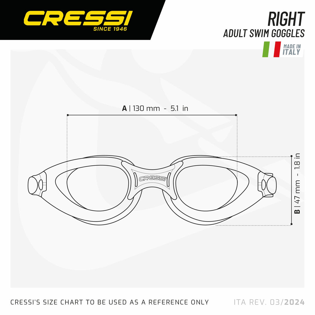 Cressi Adult Swim Right Goggles Clear