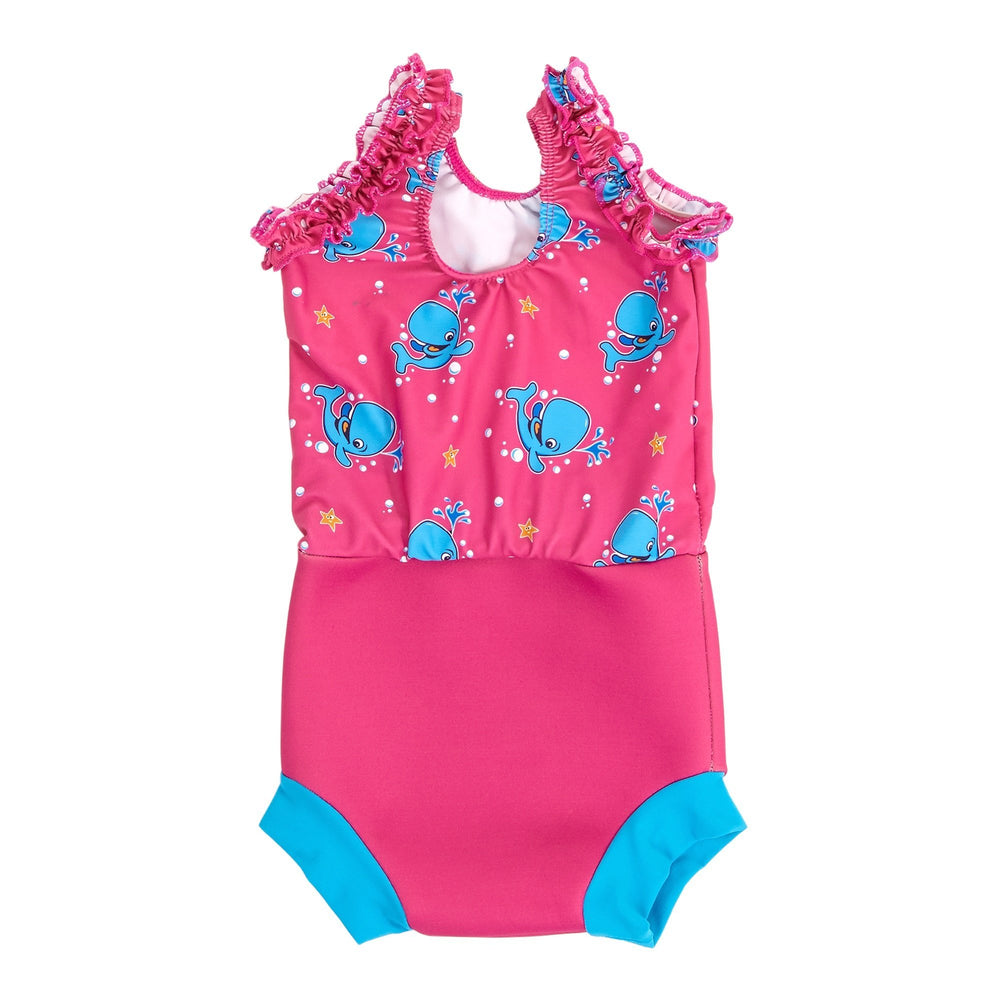 Baby swimming costume in pink Bubba the Whale print