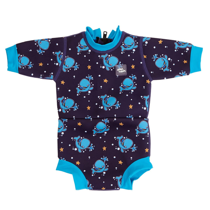 Baby swim nappy wetsuit in blue Bubba the Whale print